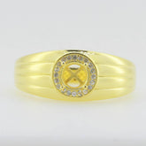 Men's Ring Settings Ring Mounting 10K Yellow Gold Round RD 6x6mm - Syzjewelry